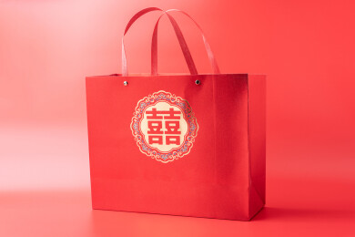 中国婚礼红色囍字礼物手提袋