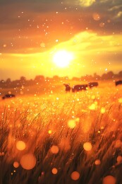 晨光中苏醒的草原