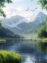 惊蛰时节山林春雷唤醒冬眠动物