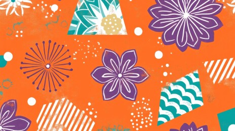 日本风和风春季几何图案