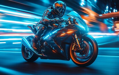 骑摩托空中飞跃者