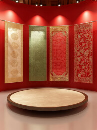 传统织锦展示舞台