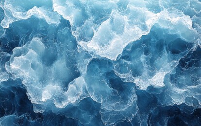 蓝色汹涌翻滚云雾景象