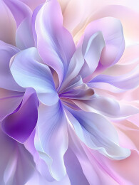 玉兰花粉彩3D立体插画