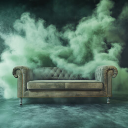 迷雾中的复古沙发
