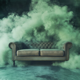 迷雾中的复古沙发