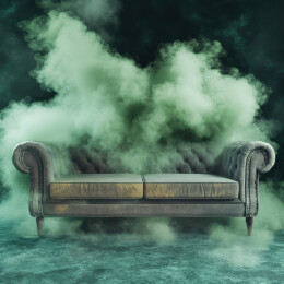 迷雾中的复古沙发