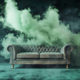 迷雾中的复古沙发