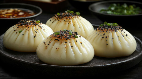 生煎包特写美食
