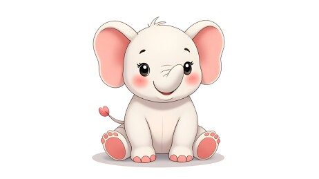 卡通小象的温馨陪伴
