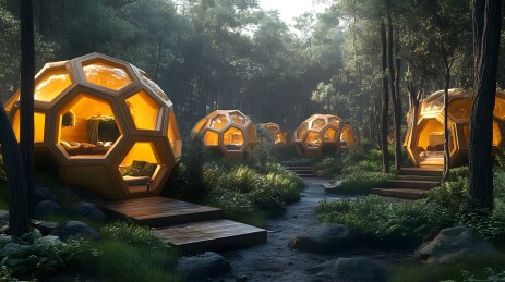 树林中的球形小屋