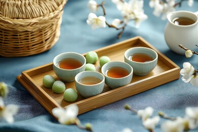 中式茶点茶饮摆拍