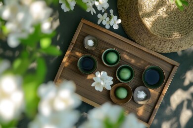 中式茶点茶饮摆拍