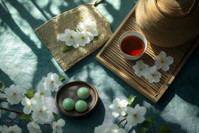 中式茶点茶饮摆拍