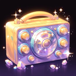多彩复古风的卡通收音机
