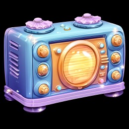 多彩复古风的卡通收音机