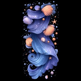 海洋元素紫色梦幻帘幕