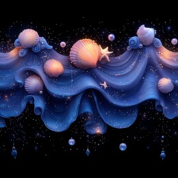 海洋元素紫色梦幻帘幕