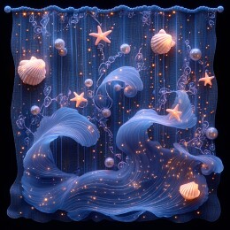 海洋元素紫色梦幻帘幕