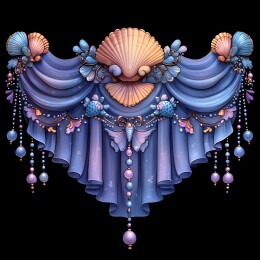 海洋元素紫色梦幻帘幕