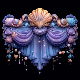 海洋元素紫色梦幻帘幕