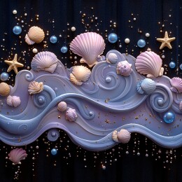 海洋元素紫色梦幻帘幕