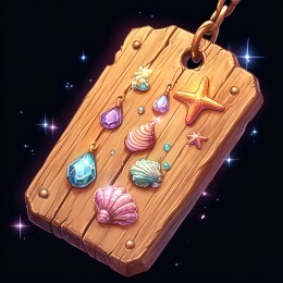 海洋元素装饰的发光木牌