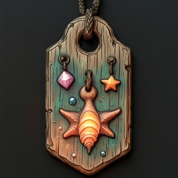 海洋元素装饰的发光木牌