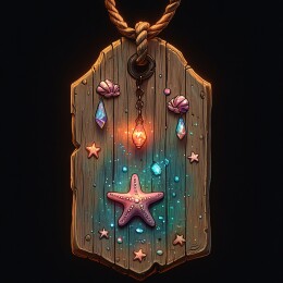 海洋元素装饰的发光木牌