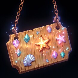 海洋元素装饰的发光木牌