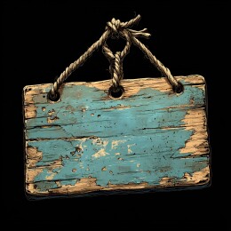 海洋元素装饰的发光木牌