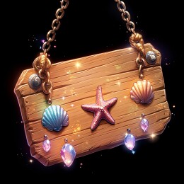 海洋元素装饰的发光木牌