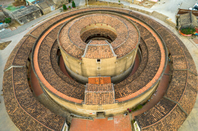 中国福建省漳州市漳浦县锦江楼航拍