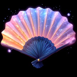 梦幻炫彩的发光折扇
