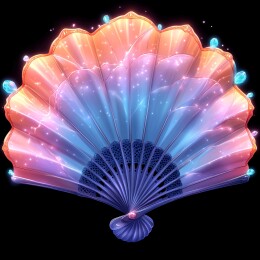 梦幻炫彩的发光折扇