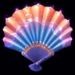梦幻炫彩的发光折扇
