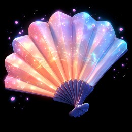 梦幻炫彩的发光折扇