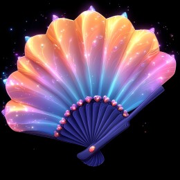 梦幻炫彩的发光折扇