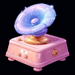 梦幻粉色水晶装饰留声机