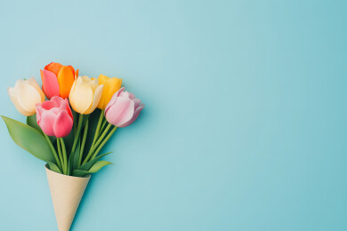 母亲节的郁金香花束概念插图