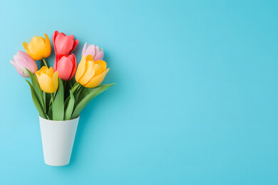 母亲节的郁金香花束概念插图