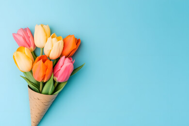 母亲节的郁金香花束概念插图