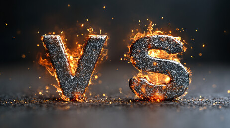 火焰中的VS对决挑战概念