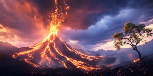 火山爆发下的生命之树