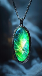 绿色宝石项链特写