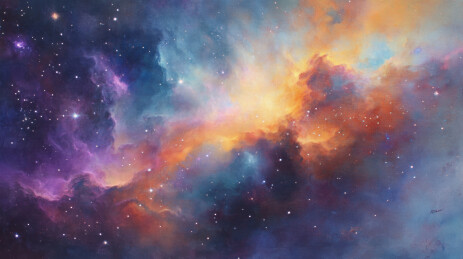 宇宙星云梦幻油画