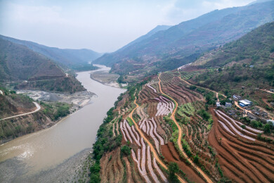 中国云南保山龙陵县G219中缅怒江峡谷