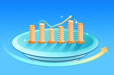 金币柱状图平台转化金融图表插画