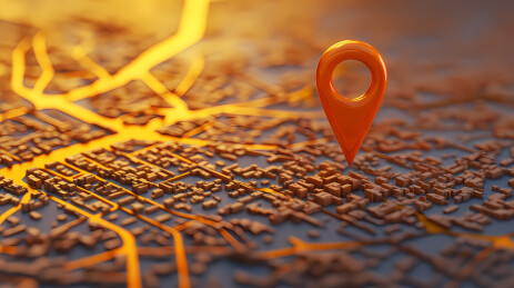 定位针与城市地图