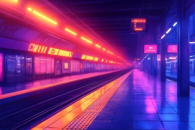 城市街道旁的现代地下通道入口